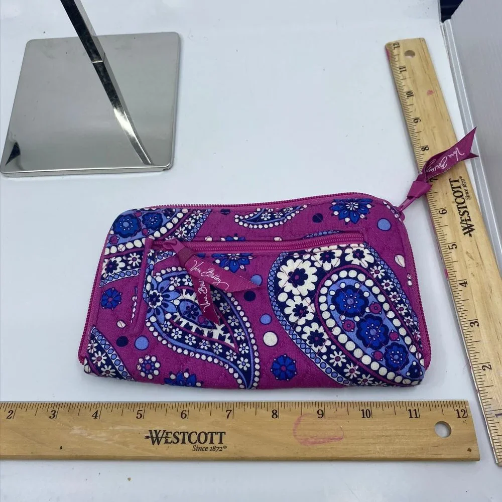 Vera Bradley Pink Blue Fabric Zipper Wallet